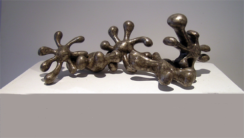 Multi-silver Water Bronze, 2005.  Bronze, silver oxide patina, 20” x 8” x 8”